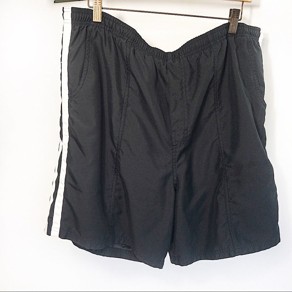 Islander Black w/ Side Stripe Swim Trunks Sz L